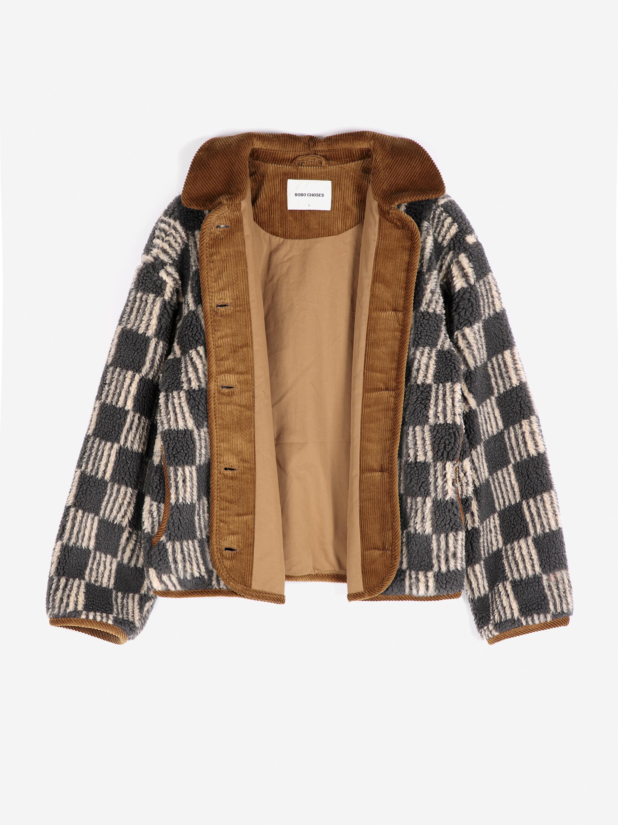 Bobo Choses Almost Moiré All Over Sherpa Jacket Damen Teddyjacke beige braun